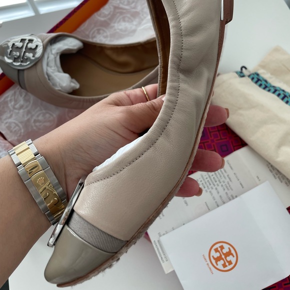 ❌SOLD❌ Tory Burch Minnie Cap-toe ballet flat size 38.5 - Picture 4 of 12